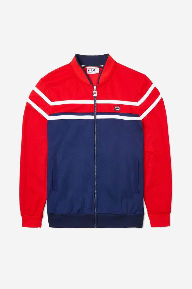 Fila Jacket Mens Navy/Red/White - Naso - Philippines 9456082-JQ